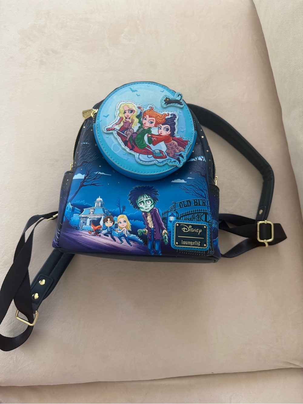 Loungefly Hocus Pocus Mini Backpack and Round Coin Purse - Blue, Black, Teal